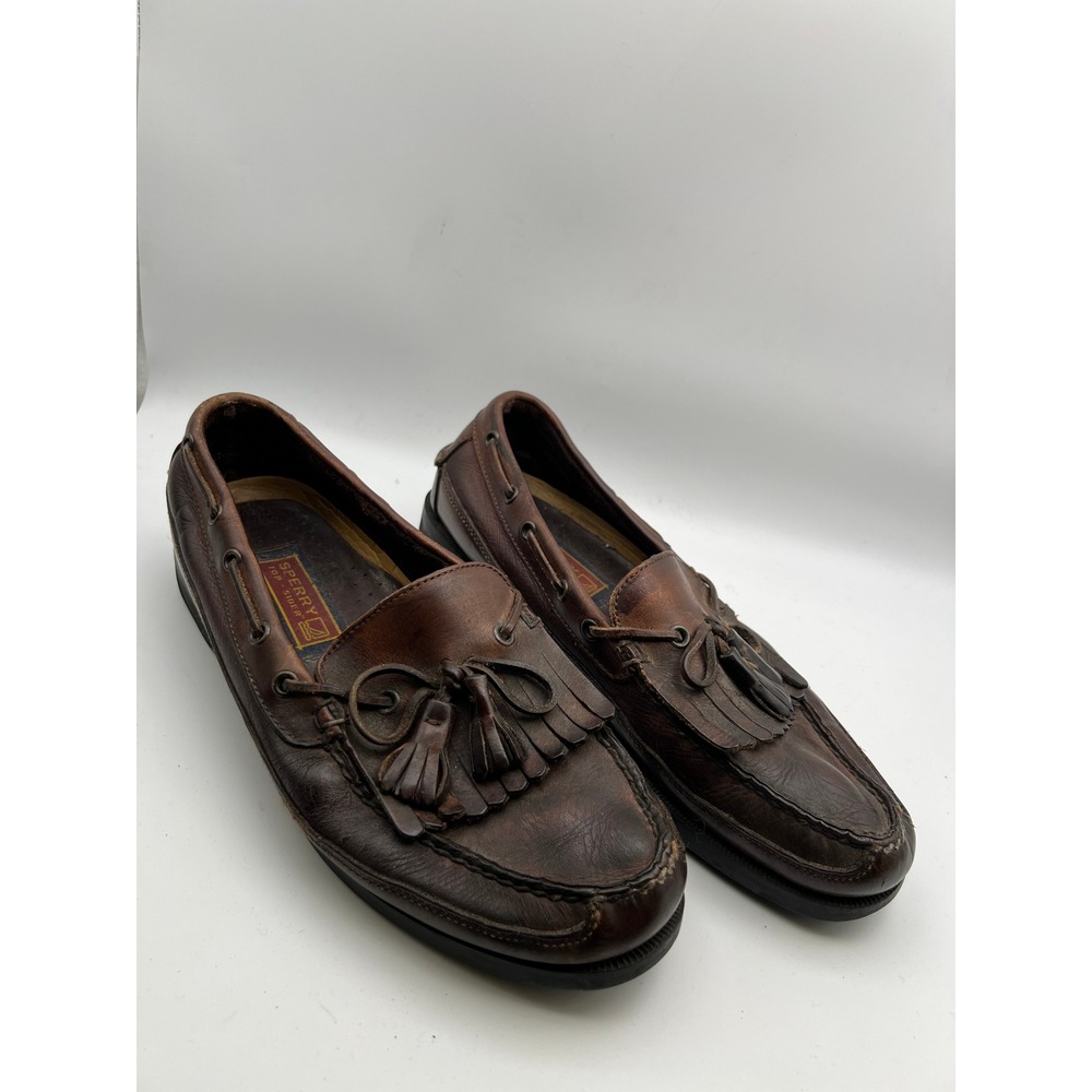 Sperry Top-Sider Mens Brown Leather Kiltie Tassel Loafers Boat Shoes 11M 0673418